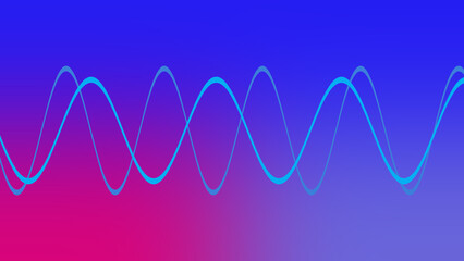Abstract wavy line neon gradient background image.