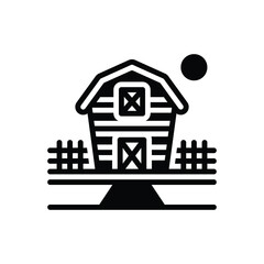 Black solid icon for barn