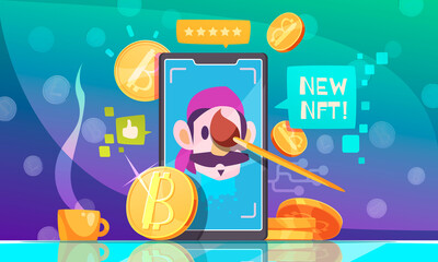Fototapeta premium NFT Flat Design Concept
