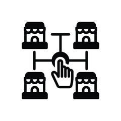 Black solid icon for franchise