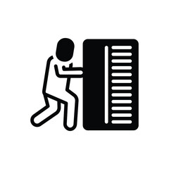 Black solid icon for pushing