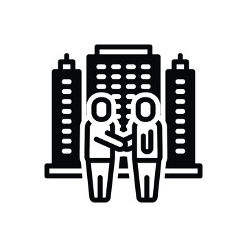 Black solid icon for llp handshake