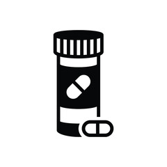 Black solid icon for pills