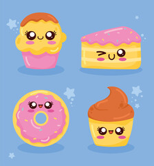 kawaii sweet four food