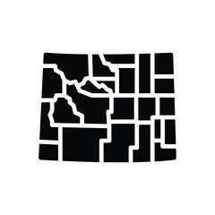 Black solid icon for wyoming