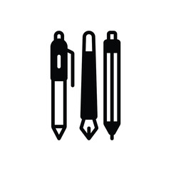 Black solid icon for pens