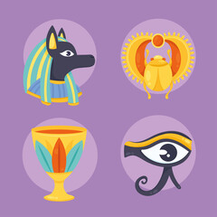 four egyptian culture icons