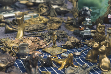 selling antiques on the street market in Tbilisi, Georgia. High quality photo