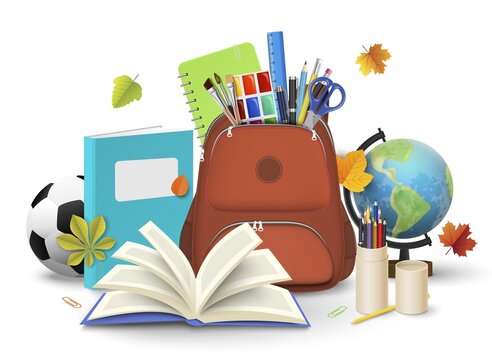 Back to school supplies and stationery vector