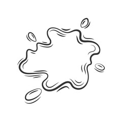 Splashes linear drawing, black lines on a white background.