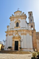 Fototapeta premium The baroque facade of the cathedral of Presicce, a village in the Puglia region of Italy.