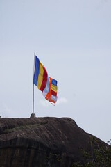 buddhist flag in sky background