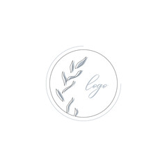 Minimal Line Logo with Vine Plant