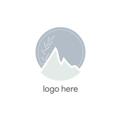 Minimal Logo with Mountains and Vine