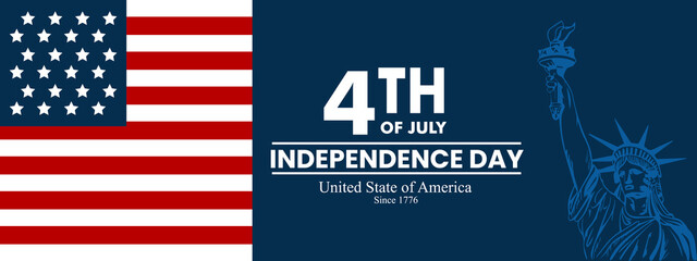 4th of July Independence Day, United State of America Greeting Card Design 

