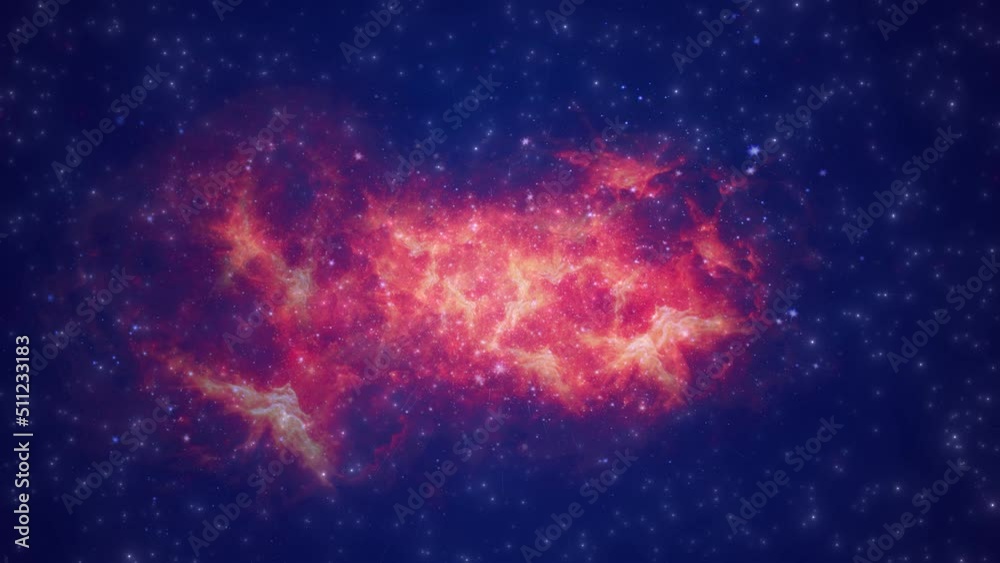 Sticker 3d outer space animation red pink space flight to helix nebula
