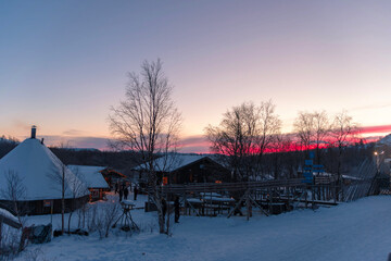 sunset in the city Kirkenes