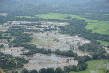 view of fields from above