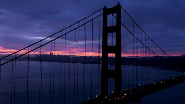 Golden Gate Bridge at dawn.