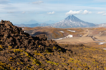 mountain landscape whit a lava field