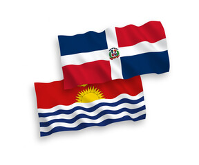 Flags of Dominican Republic and Republic of Kiribati on a white background