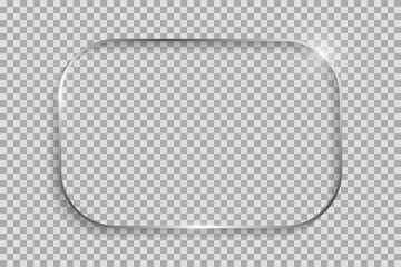 Silver rectangle frame with rounded corners and shadows and highlights isolated on a transparent background.