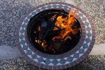close up of a fire pit