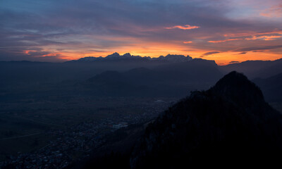 Vivid sunset in the mountains