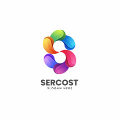 Vector Logo Illustration Letter S Gradient Colorful Style.
