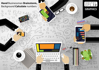 Illustration business.design modern  idea and concept think creativity. for brainstorm,Social network,success,plan,think,search,analyze,communicate, futuristic idea innovation technology.