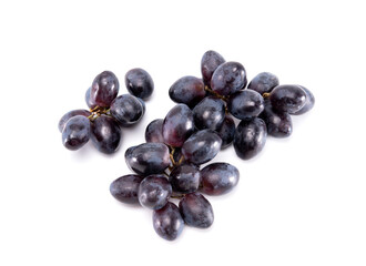 Bunch of black grape isolated on white background