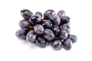 Bunch of black grape isolated on white background
