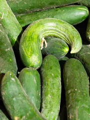 green cucumbers on a market