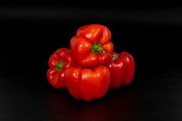 Red bright capsicum isolated in plain background, easily editable, macro detailing, studio lighting, ample copy space