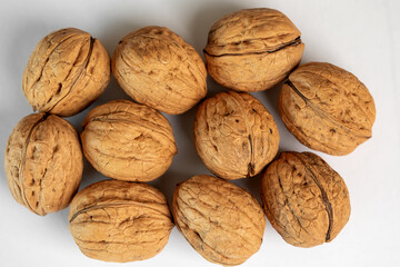 walnuts on a white table