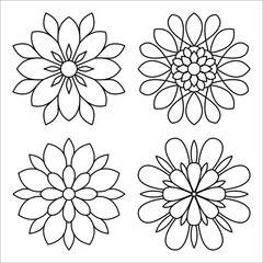 Simple mandala design for coloring. Vector floral mandala. Geometric ornamental mandalas