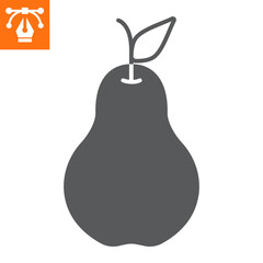 Pear solid icon, glyph style icon for web site or mobile app, fruit and organic, pear vector icon, simple vector illustration, vector graphics with editable strokes.
