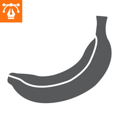 Banana solid icon, glyph style icon for web site or mobile app, fruit and exotic, banana vector icon, simple vector illustration, vector graphics with editable strokes.