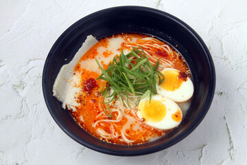 Freshly cooked Japanese food called Spicy Tonkotsu Red