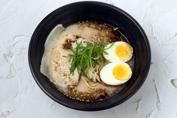Freshly cooked Japanese food called Tonkotsu Black
