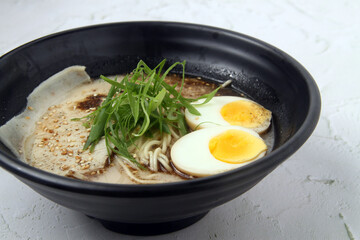Freshly cooked Japanese food called Tonkotsu Black