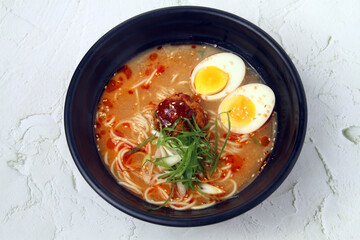 Freshly cooked Japanese food called Miso Tantanmen