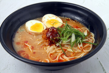 Freshly cooked Japanese food called Miso Tantanmen