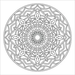 Mandala vector, relaxation hand drawn design pattern, Mandala template for page decoration cards, book, logos
