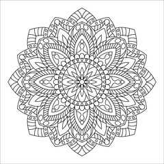 Mandala vector, relaxation hand drawn design pattern, Mandala template for page decoration cards, book, logos
