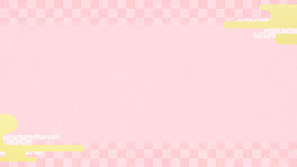 Oriental background material with traditional patterns clouds