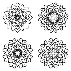 Flower mandala ornament. Oriental floral design