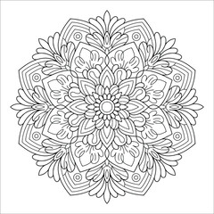 Mandala vector, relaxation hand drawn design pattern, Mandala template for page decoration cards, book, logos