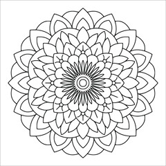 Mandala vector, relaxation hand drawn design pattern, Mandala template for page decoration cards, book, logos