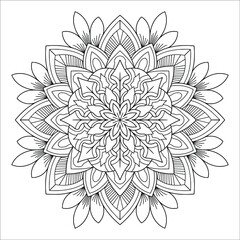 Mandala vector, relaxation hand drawn design pattern, Mandala template for page decoration cards, book, logos